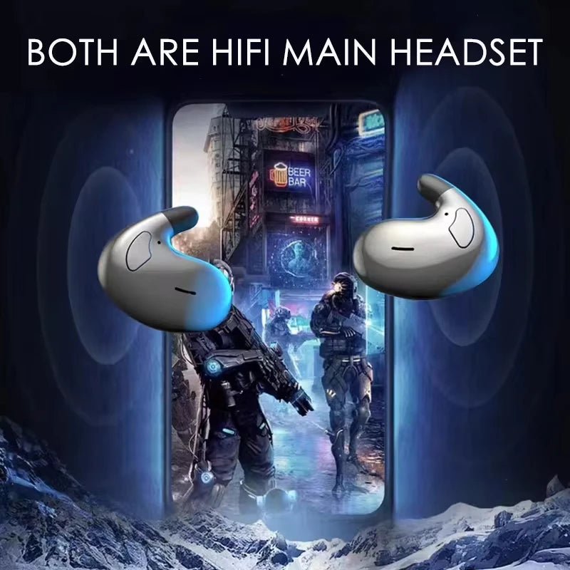 Mini Sleep Invisible Headset Ipx5 Waterproof Wireless Bluetooth Earphone Earbuds With Mic For Phone Bluetooth 5.3 Headphones