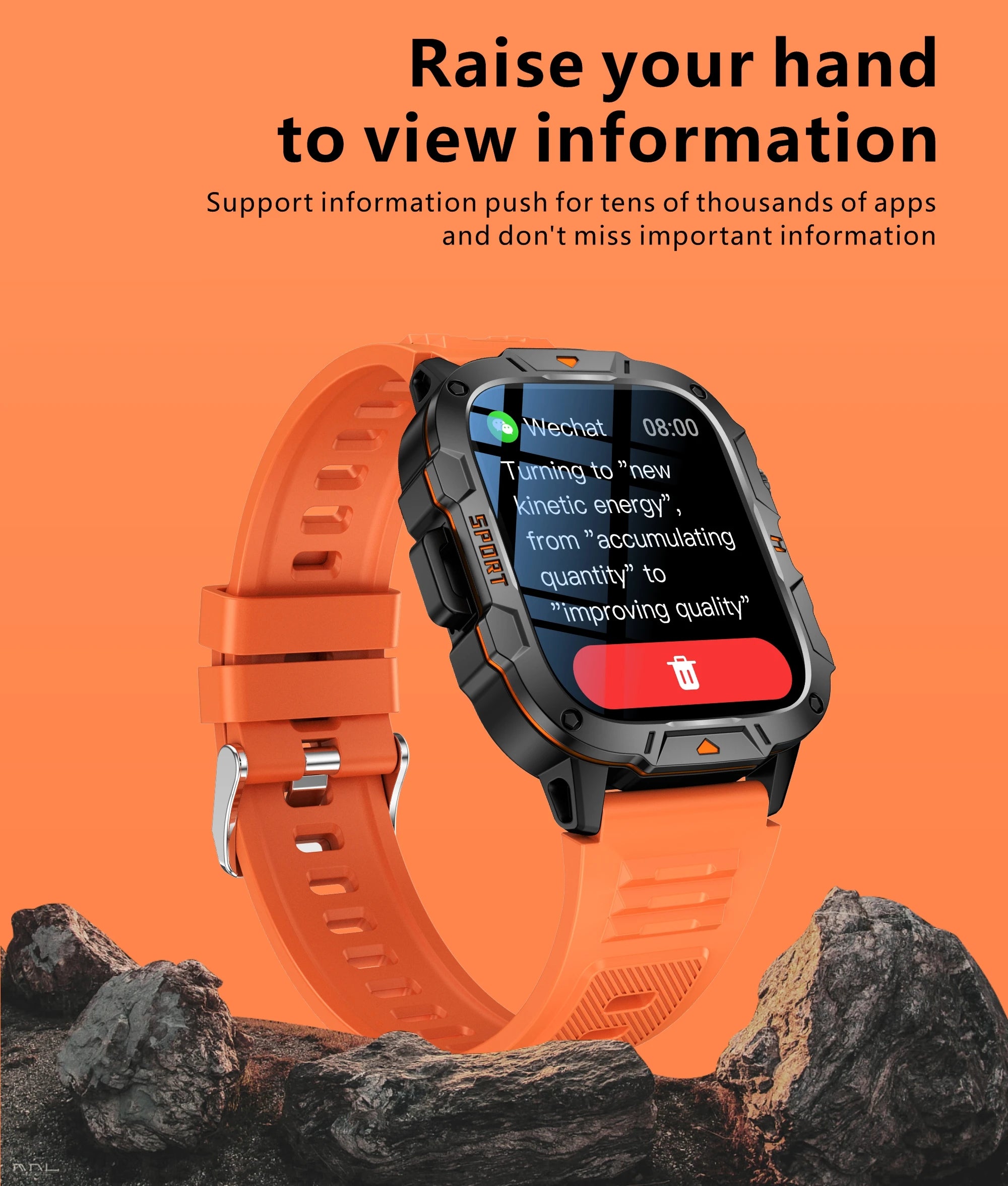 2026 New Rugged Smart Watch Men 1.96" AMOLED BT Call 5ATM Waterproof GPS Heart Rate Monitor LED Flashlight Military Sports Watch