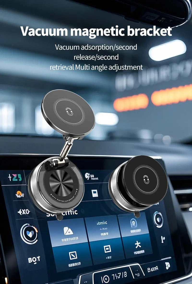Magnetic Phone Holder for Car - Upgraded 360° Vacuum Magnetic Phone Holder for Your Car/Gym/Mirror Mount for iPhone & Android