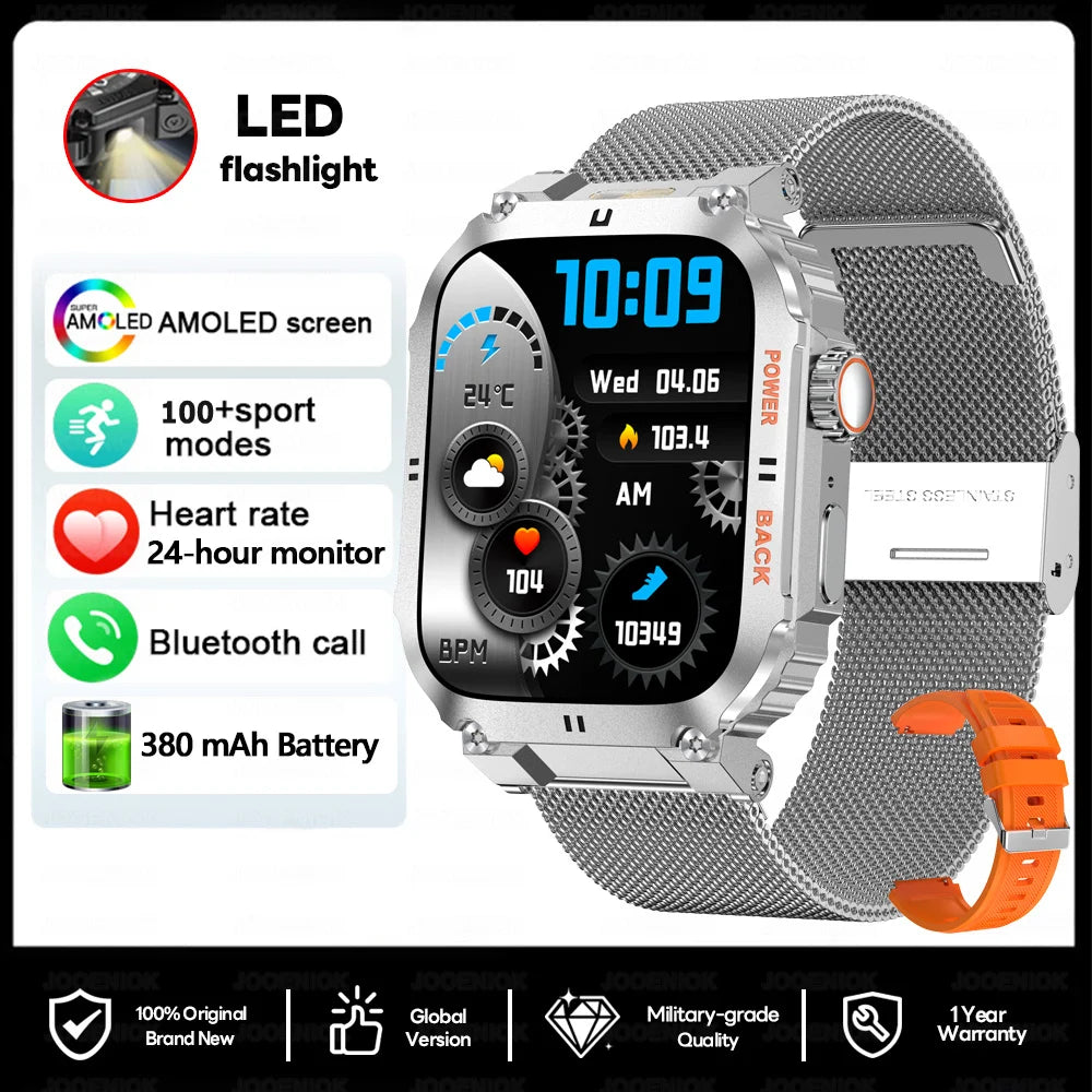 Outdoor Military Smartwatch Men GPS Sports Android iOS 1.91-inch Touch Screen Bluetooth Call Waterproof Smart Watch Android IOS