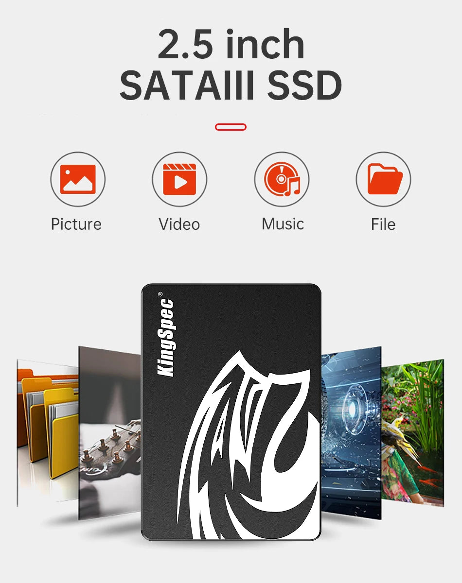 KingSpec SSD 2.5'' SATA3 256GB 64GB 128GB Hdd 512GB 1TB 2TB SSD Internal Disk Solid State Drive Hd for Laptop Desktop PC