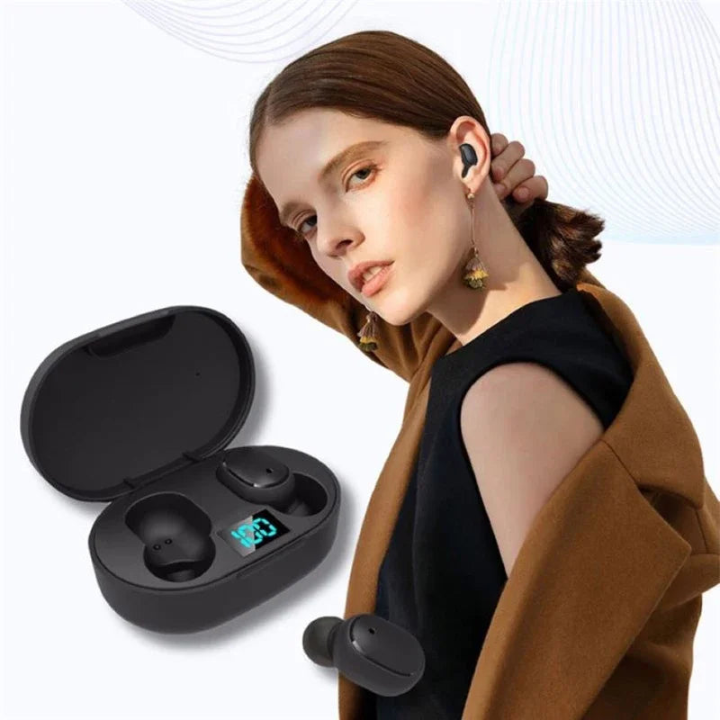 Wireless Bluetooth Earphones for Smartphones E6S TWS Digital Display Noise Cancelling Earbuds with Mic HiFi Stereo Sound Headset