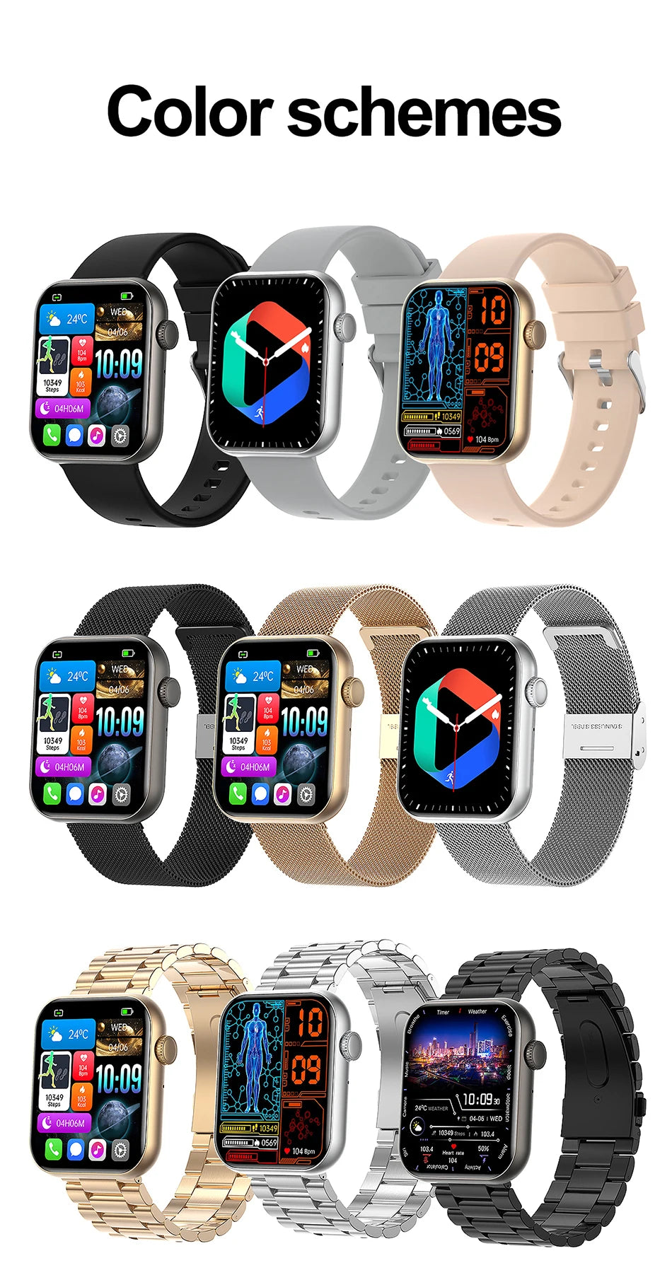 Bluetooth Call Smart Watch Women Health Monitor Watch Customizable Dial Fitness Sports Waterproof Watch Men Android IOS 2025 New