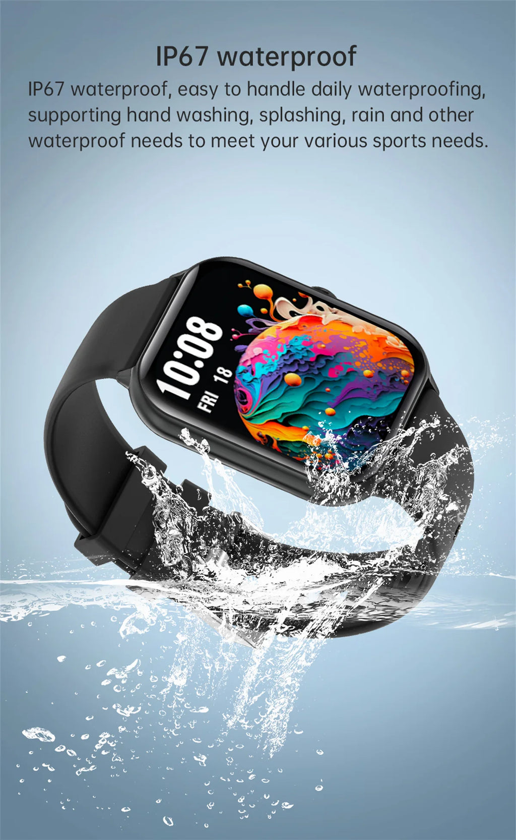 Smart Watch Men Women 1.95" HD ouch Screen Bluetooth Voice Call Heart Rate Monitoring Fitness Sports Tracker 100+ Sports Modes