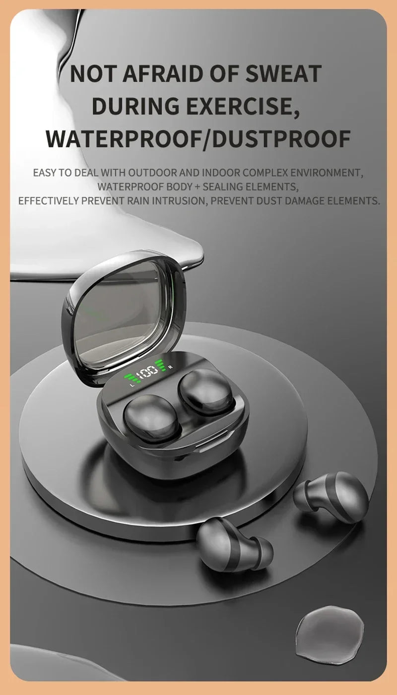 Lenovo Mini Bluetooth 5.3 Headset HD Hifi Earbuds Invisible Sleep Game Sports Headphones Touch Control Earphones for Men Women
