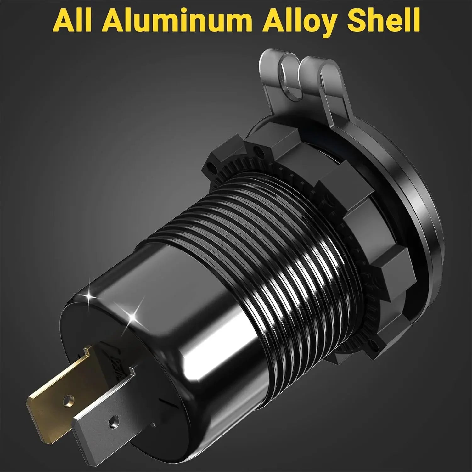 NEW 117W Dual PD Dual QC 3.0 USB Car Charger with Voltmeter Socket Power Outlet Adapter Waterproof for 12V/24V Car Boat Hot Sale