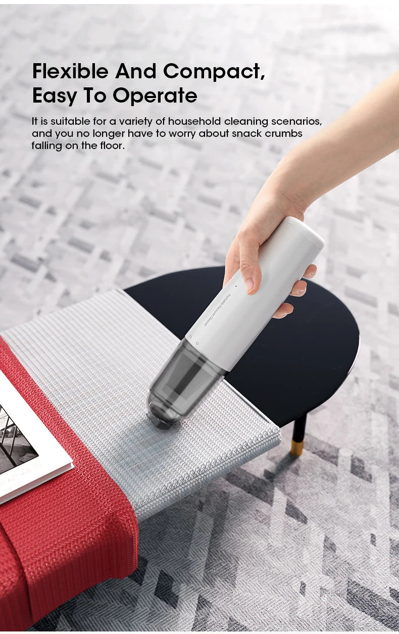 Multi-Functional Mini Wireless Handheld Car Vacuum with Strong Suction Low Noise Portable Essential for Home and Car