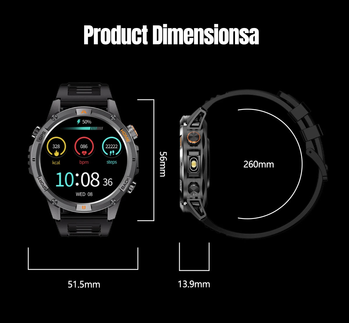 2026 GPS Military Smart Watches Men 10ATM Waterproof Call LED Flashlight 1.46" Rugged Tactical Watch Compass Fitness Smartwatch