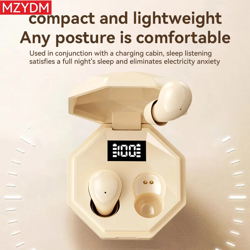 Mini Sleep Earbuds Wireless Headphones TWS Bluetooth 5.4 Earphones HIFI Stereo Noise Reduction Invisible Heasets For Home Work