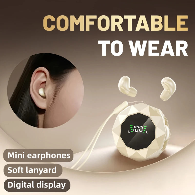 MINI Headphones Wireless Bluetooth Earphones 6.0Chip In Ear Invisible Headsets HIFI Bass Sleep Earbuds Noise Reduction Earphone