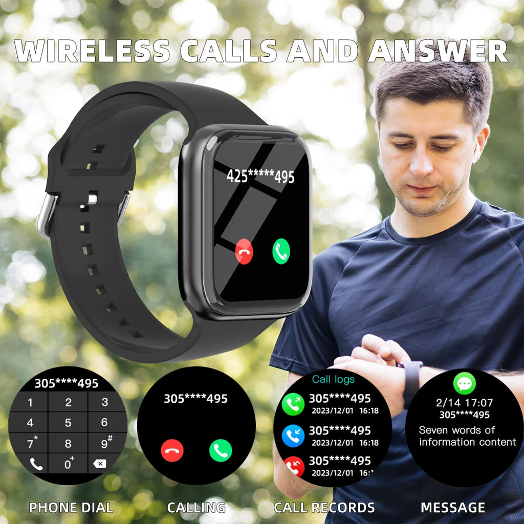 Fashion Sports Smart Watch  Men & Women 1.83in Full Touch Screen Fitness Tracker  Watch