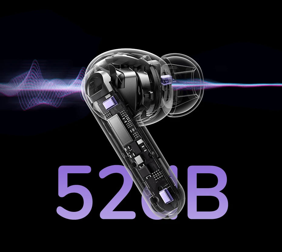 LCD Full Color Smart Screen Wireless TWS Bluetooth Earphones Earbuds 52dB Active Noise Cancelling ANC In Ear Headphones