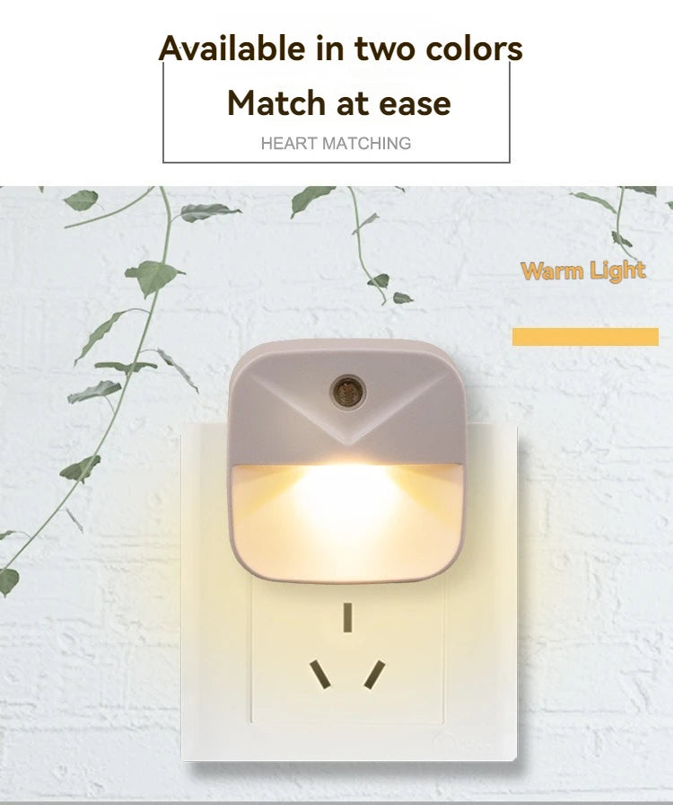 Smart Auto LED Night Light: Motion Sensor & Dusk-to-Dawn Plug-in for Energy Saving Home/Gift