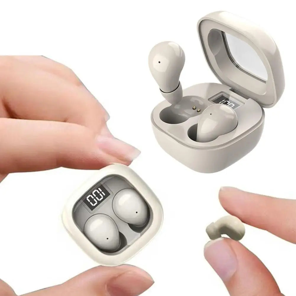 Invisible Sleep Wireless Earbuds Mini In Ear Bluetooth Headphones Long Battery Life Soft Wear Noise Blocking Earphones