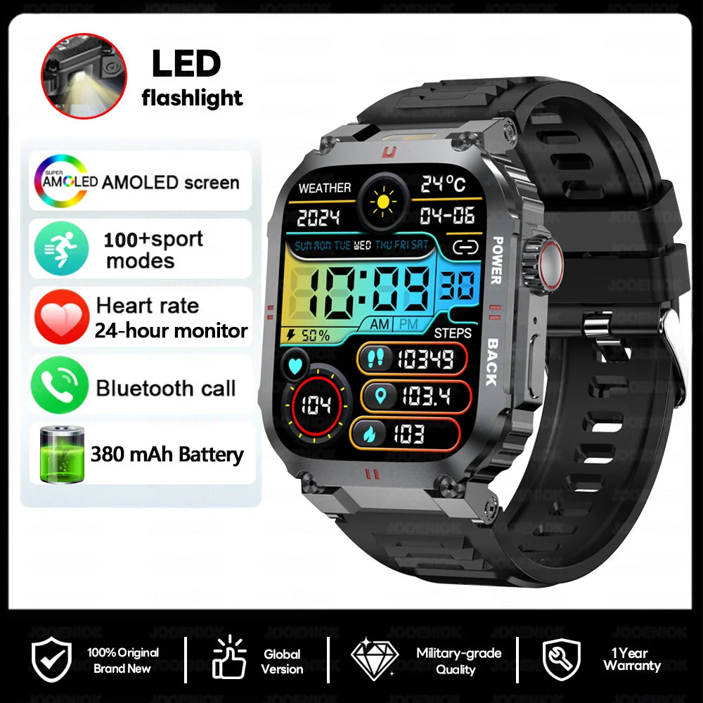 Outdoor Military Smartwatch Men GPS Sports Android iOS 1.91-inch Touch Screen Bluetooth Call Waterproof Smart Watch Android IOS