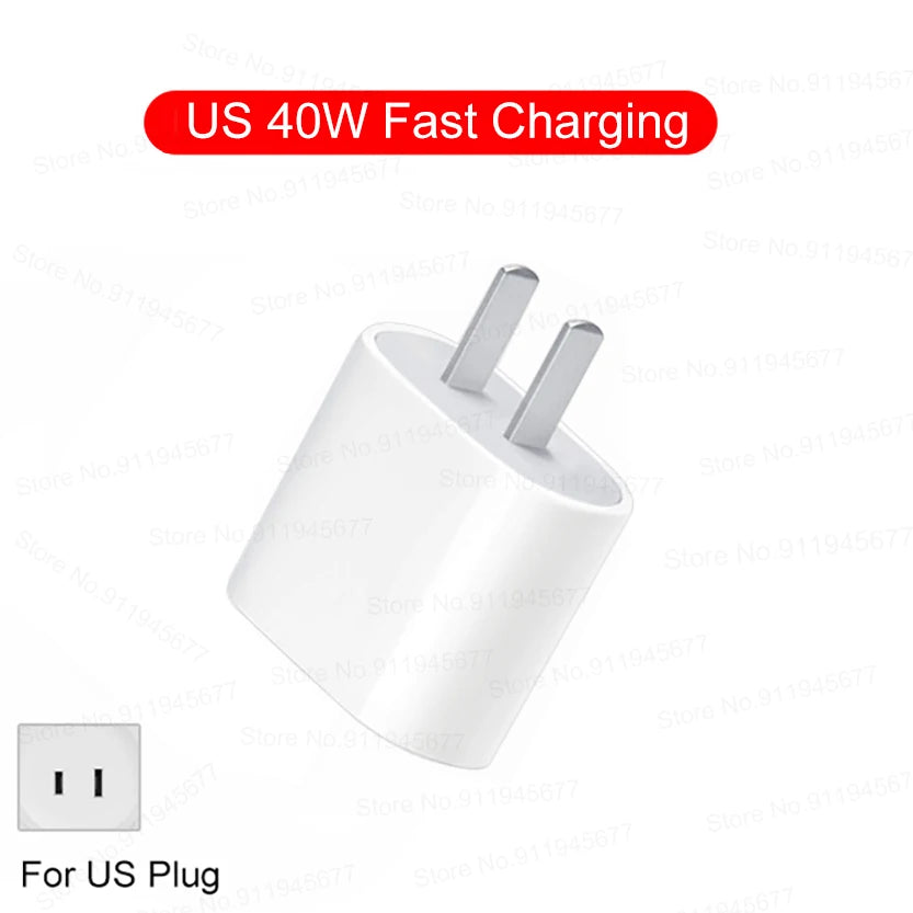 PD 40W Phone Fast Charger For iPhone 17 16 15 14 13 12 11 Pro Max 8 Plus iPad Fast Charging Type C Charge Cable USB C Data Line