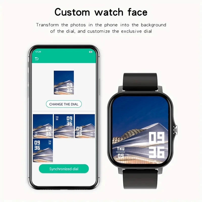 New Smart Watch Android IOS Phone 1.44 Inch Color Screen Bluetooth Call Blood Oxygen/Pressure Monitoring Smart Watch Women Men
