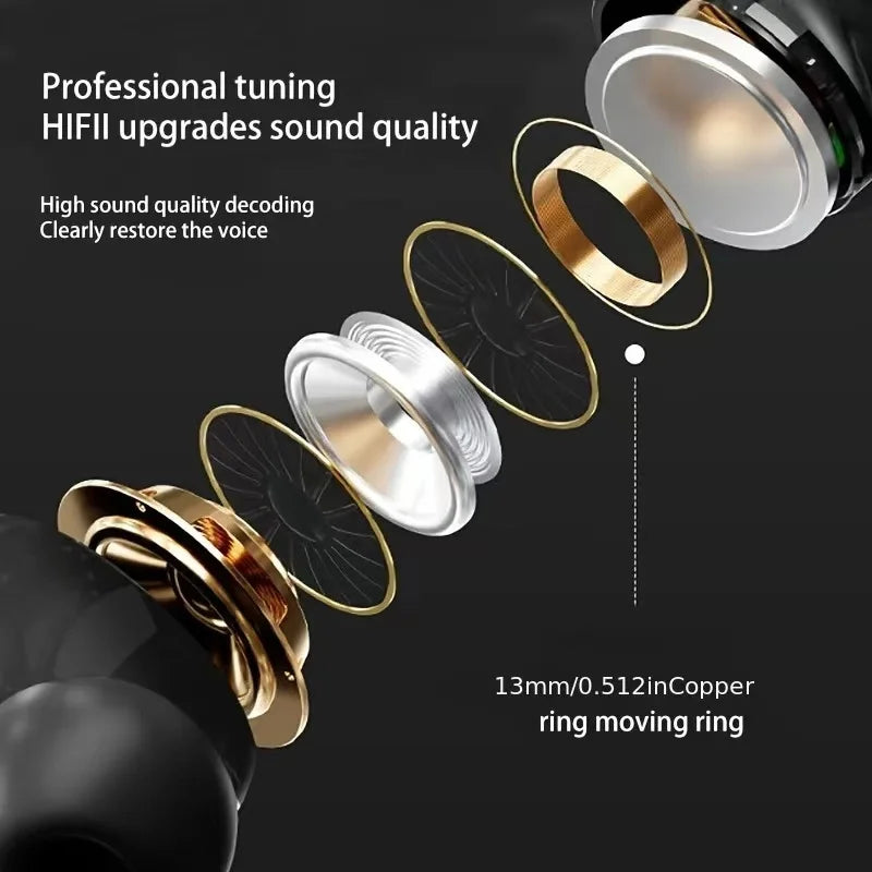 True Stereo Wireless Headphones Bluetooth Neckband Earphones Neckband Magnetic Earbuds LED Display Sports Headset Noise Cancel