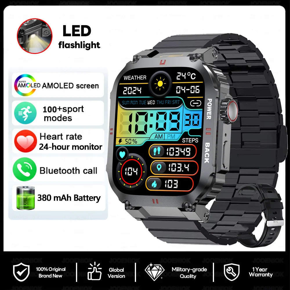 Outdoor Military Smartwatch Men GPS Sports Android iOS 1.91-inch Touch Screen Bluetooth Call Waterproof Smart Watch Android IOS