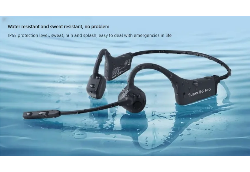 Bone Conduction Earphones Wireless Bluetooth Headset Fast Charge Sports Gaming Headphones with Dual CVC8.0 Noise-canceling Mic
