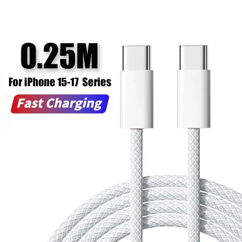 PD 40W Phone Fast Charger For iPhone 17 16 15 14 13 12 11 Pro Max 8 Plus iPad Fast Charging Type C Charge Cable USB C Data Line