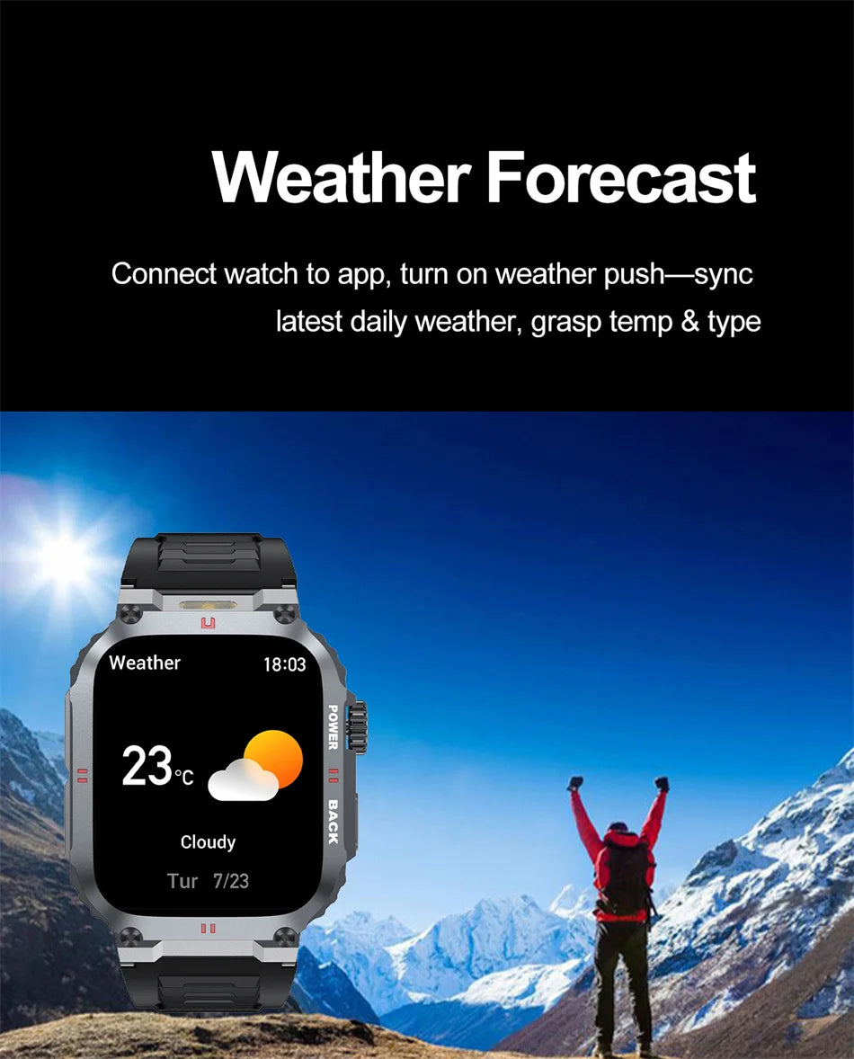 Outdoor Military Smartwatch Men GPS Sports Android iOS 1.91-inch Touch Screen Bluetooth Call Waterproof Smart Watch Android IOS