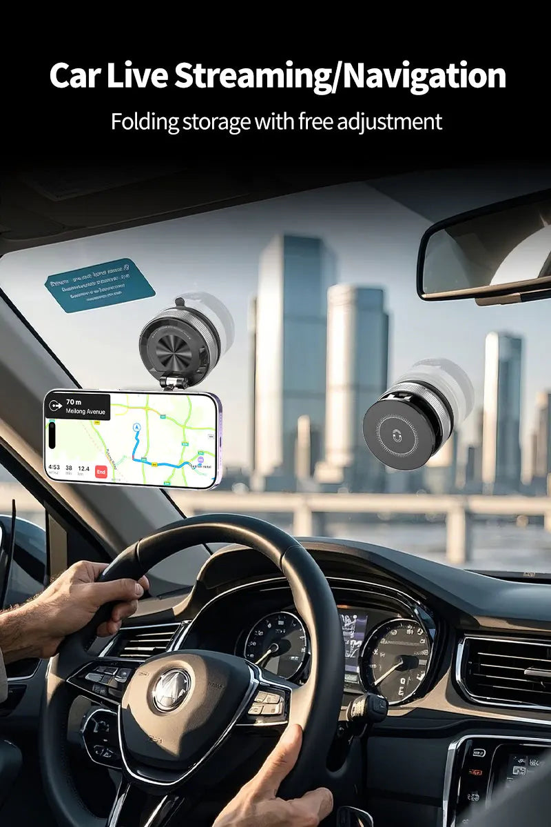 Magnetic Phone Holder for Car - Upgraded 360° Vacuum Magnetic Phone Holder for Your Car/Gym/Mirror Mount for iPhone & Android