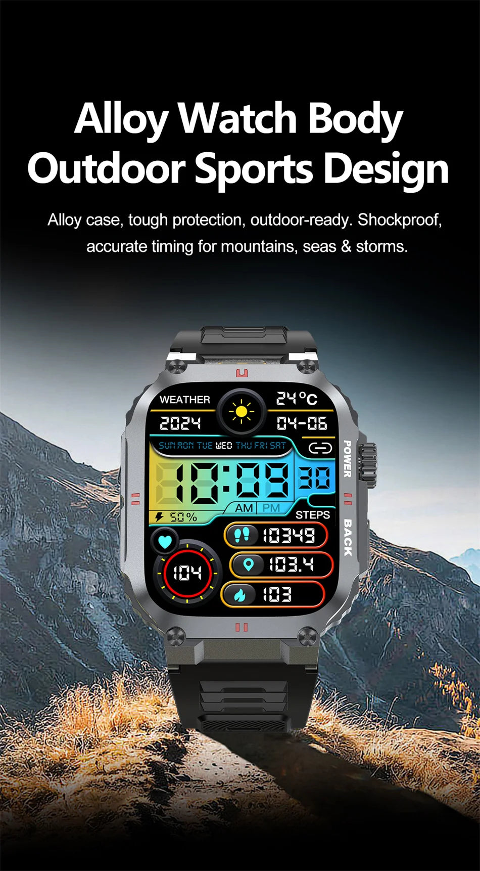 Outdoor Military Smartwatch Men GPS Sports Android iOS 1.91-inch Touch Screen Bluetooth Call Waterproof Smart Watch Android IOS