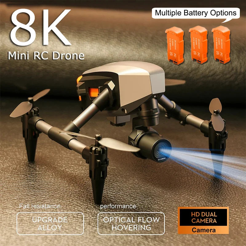XD1 mini Drone Aluminium 8k Aerial Video Camera Optical Flow Fixed Height Quadcopter 360° Flip RC Dron for Kids Toys Boy