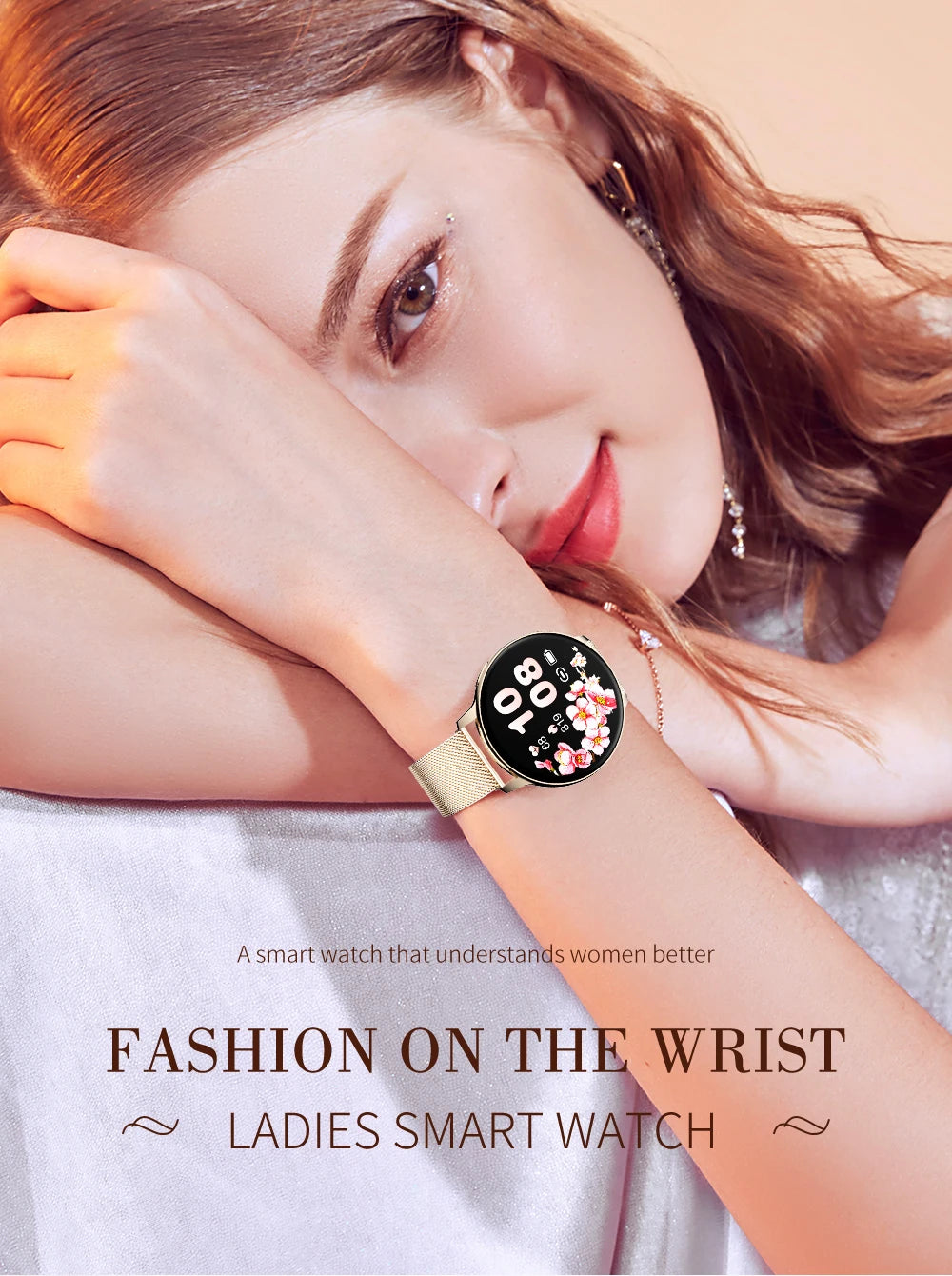 Women Smart Watch Blood Pressure Heart Rate Health Monitor Bluetooth Call Waterproof Ladies Fashion Smartwatch for Android IOS