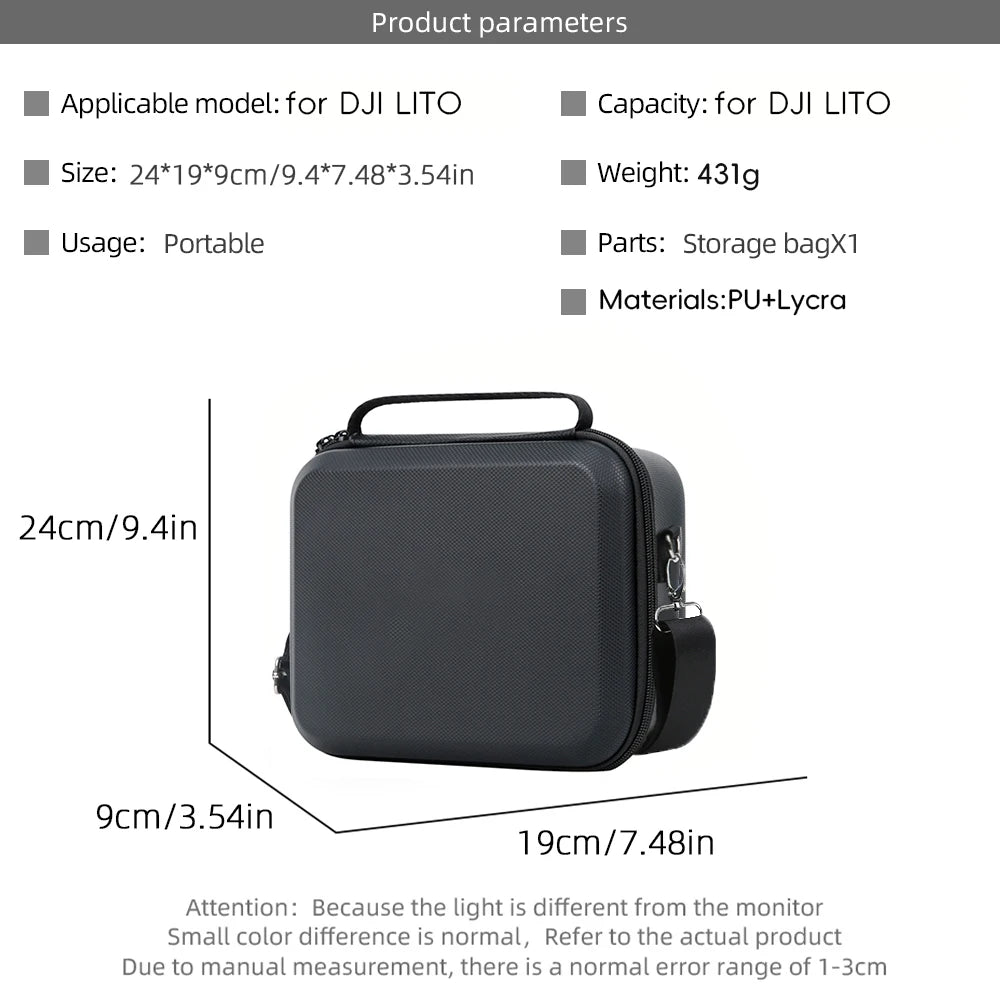 For DJI LITO X1 1 RC 2 RC N3 Portable Hard Shell Storage Bag Box Shockproof Travel Carrying Case Handbag Drone Accessories ﻿