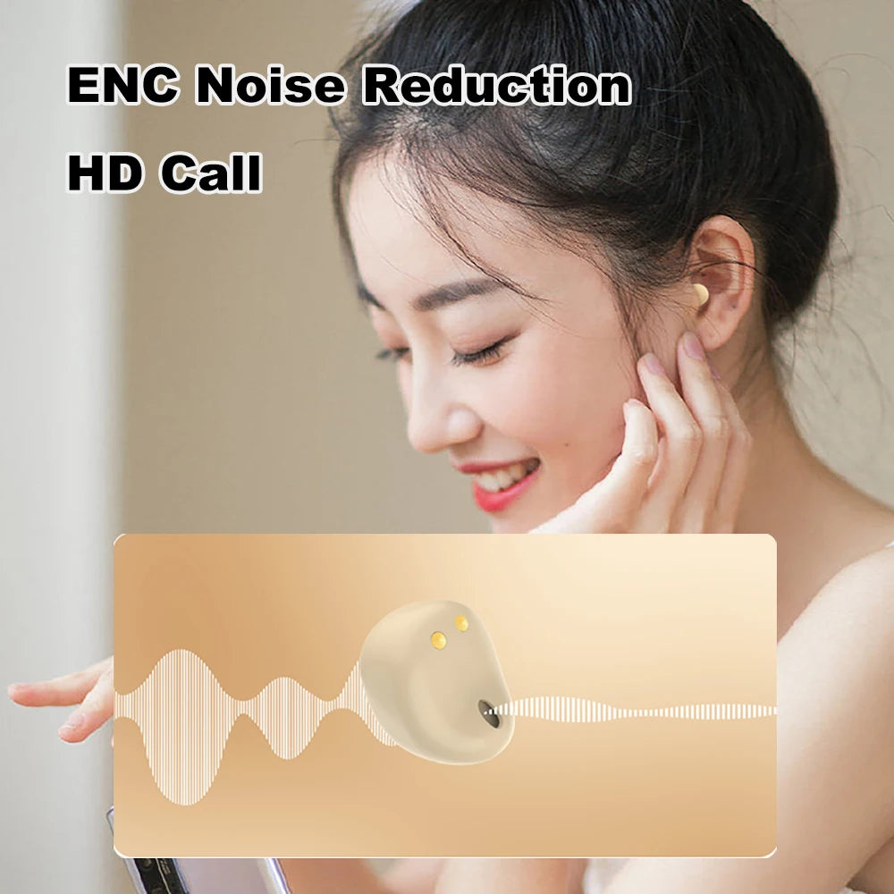 NEW Mini Sleep Earphones Wireless Invisible Earbuds Bluetooth 5.3 Headphones Noise Reduction Waterproof Sports Headsets With Mic