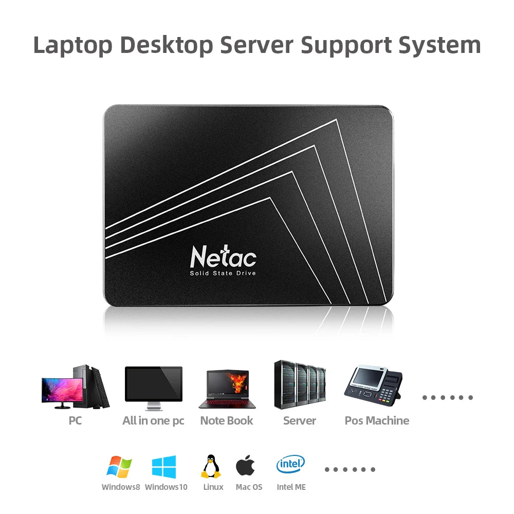 Netac 128gb 256gb 512gb 1tb 2tb SSD SATA SATA3 2.5 Inch Internal Solid State Hard Drive Disk SSD for Desktop Laptop