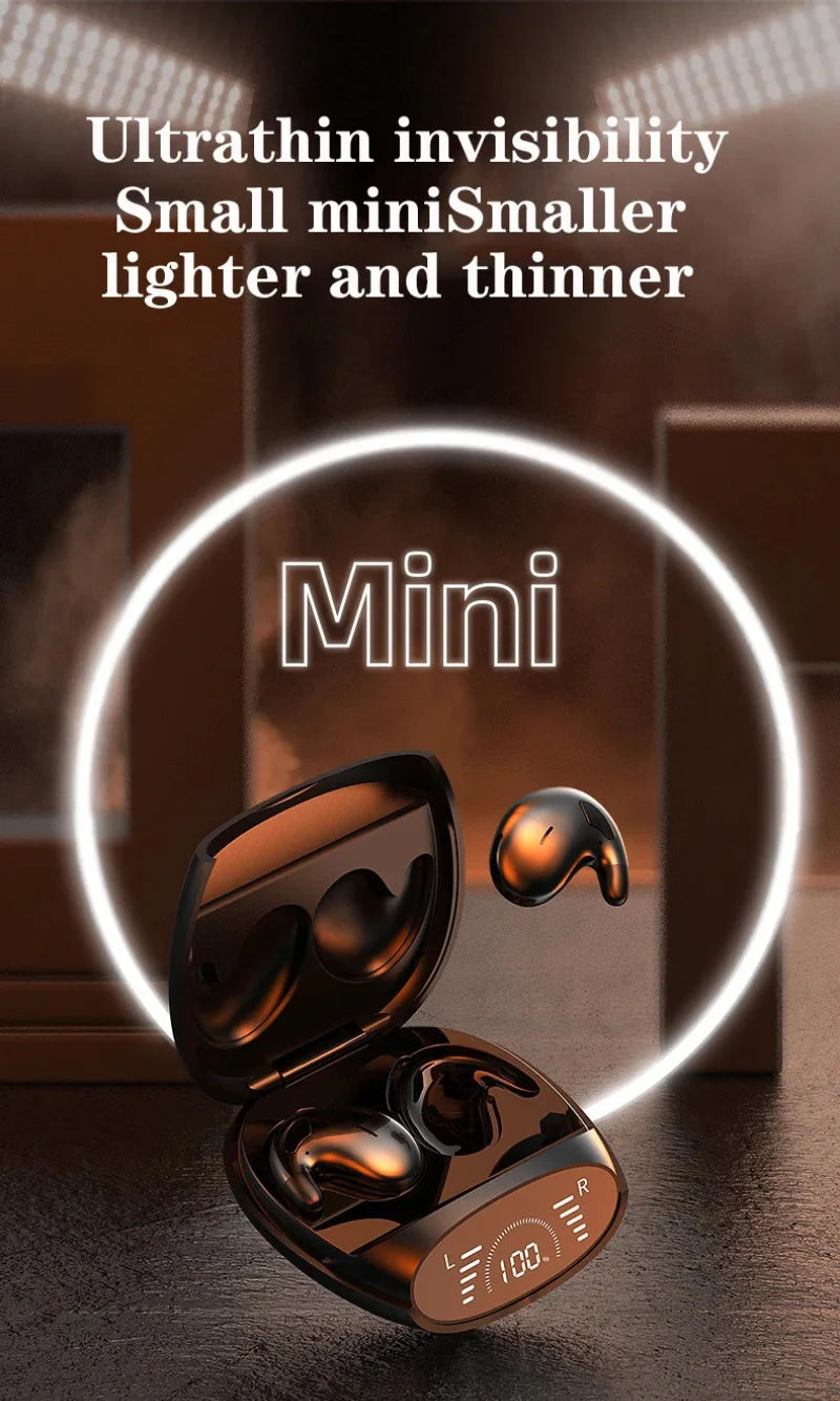 Mini Sleep Invisible Headset Ipx5 Waterproof Wireless Bluetooth Earphone Earbuds With Mic For Phone Bluetooth 5.3 Headphones