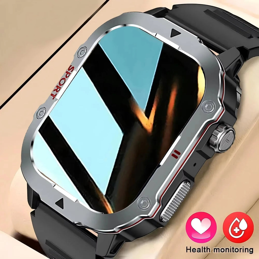 2025 New Military Smart Watch Men Waterproof Outdoor Sports Fitness Tracker Health Monitor 2.19" BT Call Smartwatch HT30