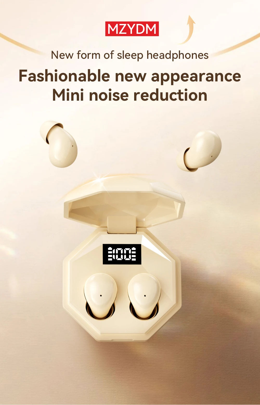 Mini Sleep Earbuds Wireless Headphones TWS Bluetooth 5.4 Earphones HIFI Stereo Noise Reduction Invisible Heasets For Home Work