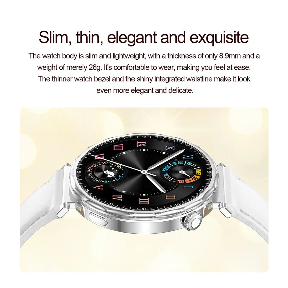 Bluetooth Call Smartwatches Ladies AMOLED HD Screen Heart Rate Monitor Bluetooth Call IP68 Waterproof Smart Watch 2025 New