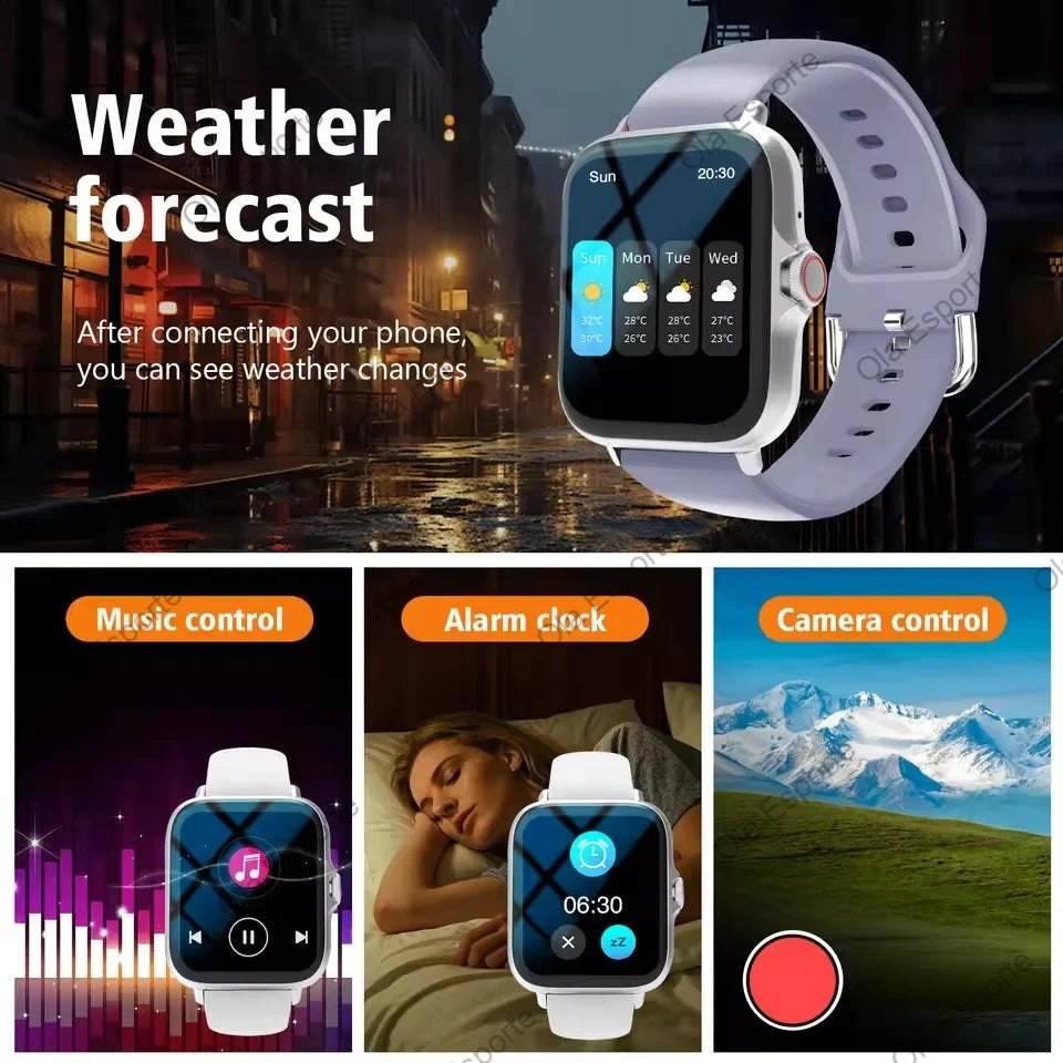 1.83'' Sports Smart Watch Fitness Clock Health Monitor Waterproof Smartwatch Wireless Call Watches For Men Women Android Ios New