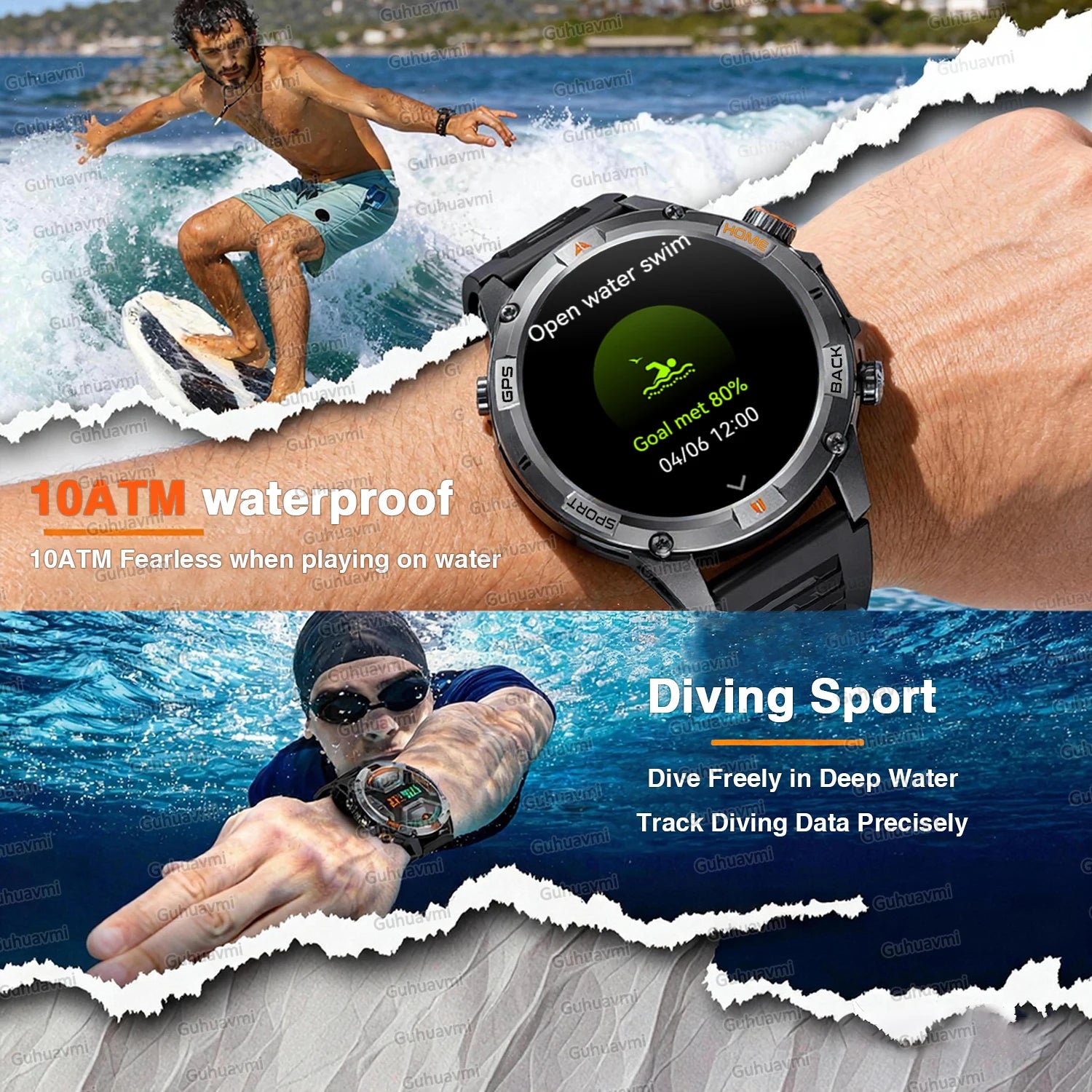 2026 GPS Military Smart Watches Men 10ATM Waterproof Call LED Flashlight 1.46" Rugged Tactical Watch Compass Fitness Smartwatch