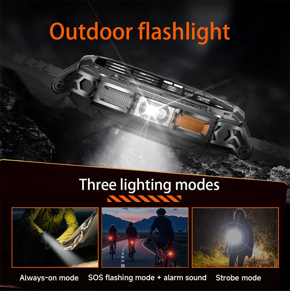 Rugged Military 1400mAh Battery Smart Watch Fitness Tracking IP68 Waterproof Tactical Sports Flashlight 2026 New Men Smartwatch