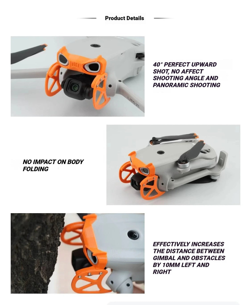 3D Printing For DJI LITO X1/1 Gimbal ABS Anti Collision Bar Drone Lens Protection Bar Gimbbal Protection Accessories
