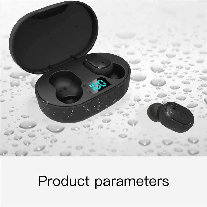 Wireless Bluetooth Earphones for Smartphones E6S TWS Digital Display Noise Cancelling Earbuds with Mic HiFi Stereo Sound Headset