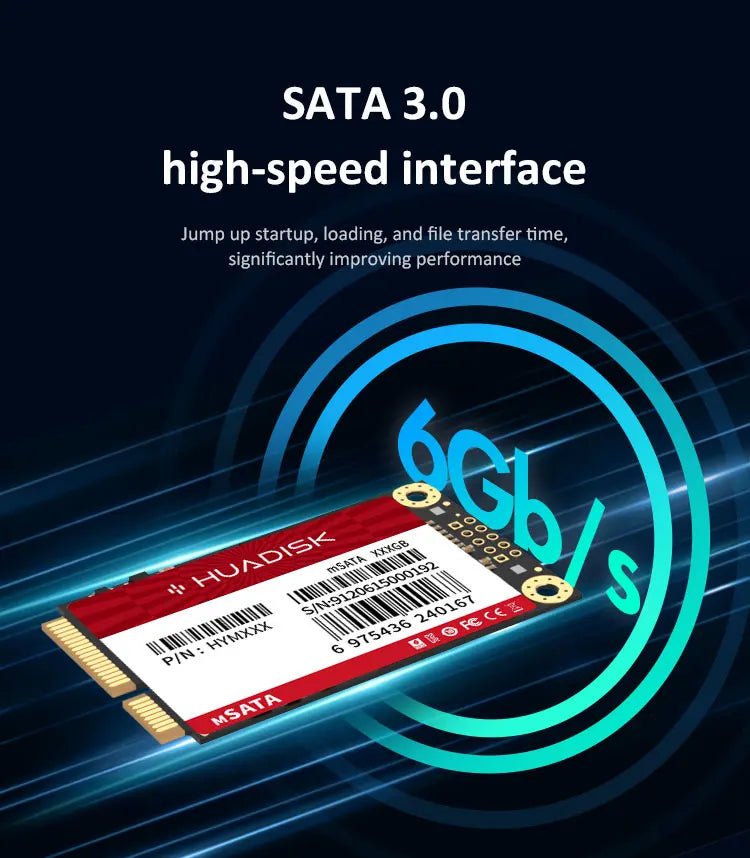 HUADISK Internal Solid State Drive MINI SATA3.0 128GB 256GB 512GB 1TB MSATA SSD Solid State Hard Drive For Desktop