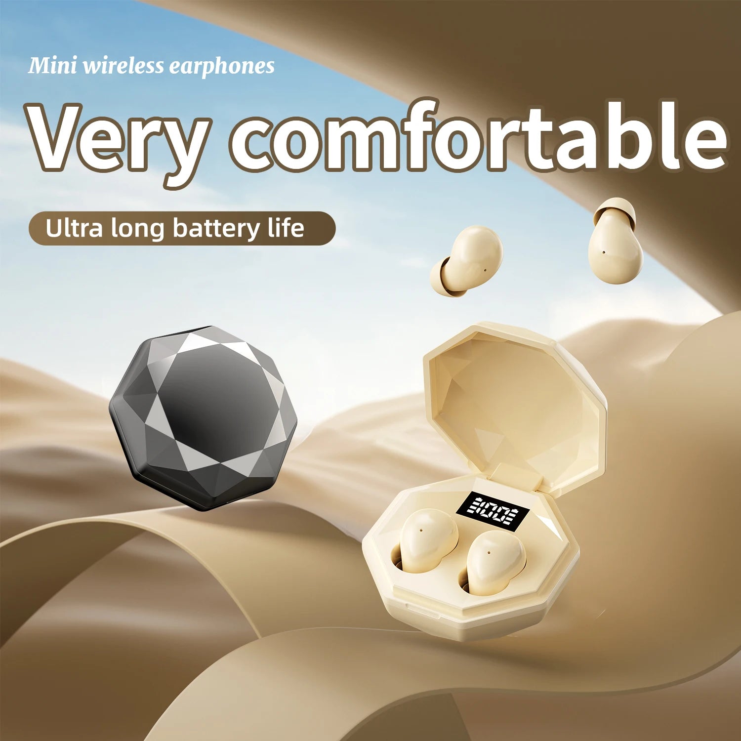 Mini Headphones Wireless Bluetooth Earphones 5.4 TWS In Ear Invisible Headsets HIFI Bass Sleep Earbuds Noise Reduction Earphone