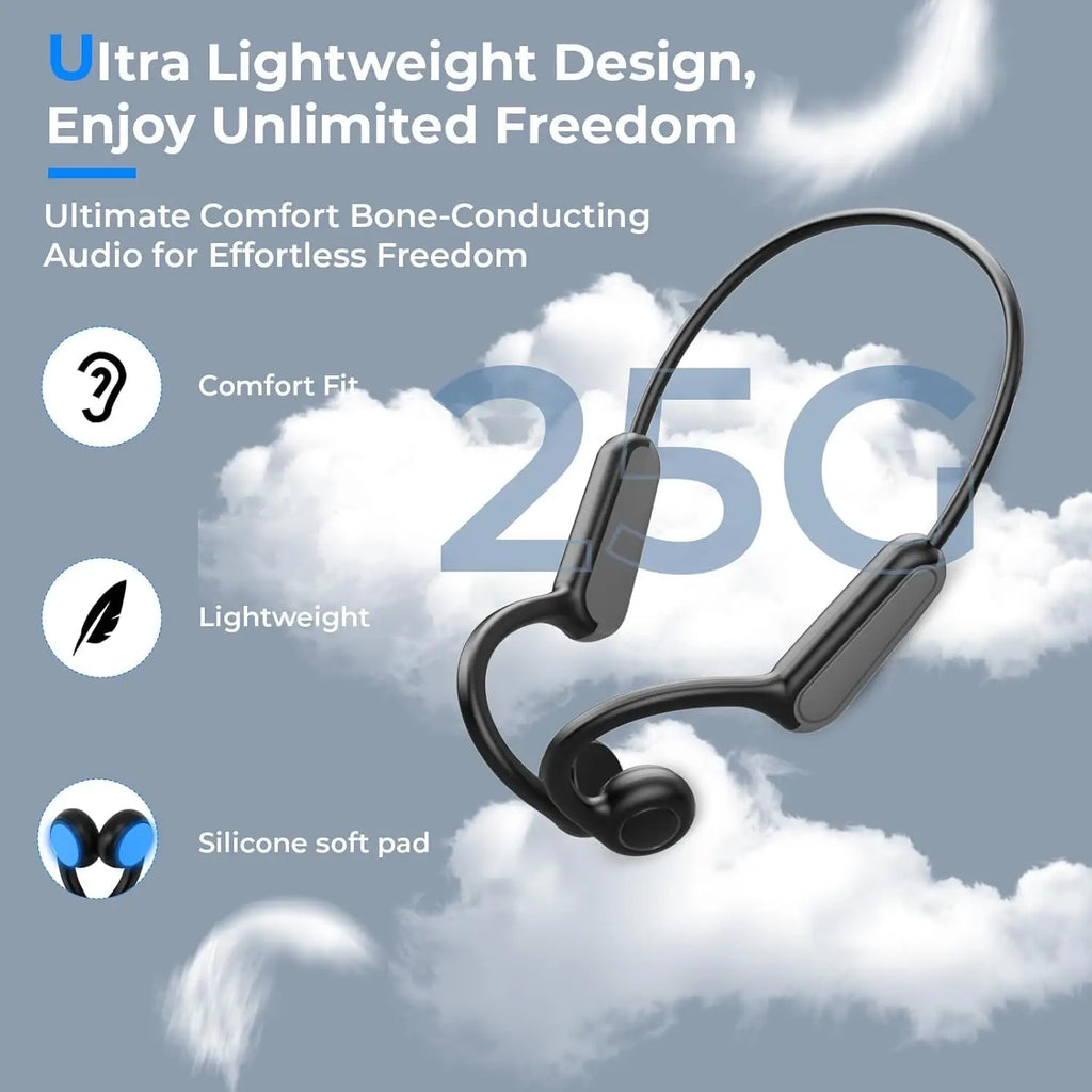 Wireless Bone Conduction Earphones Bluetooth 5.3 Sports Headphones Ear Hook Headsets for Running Driving