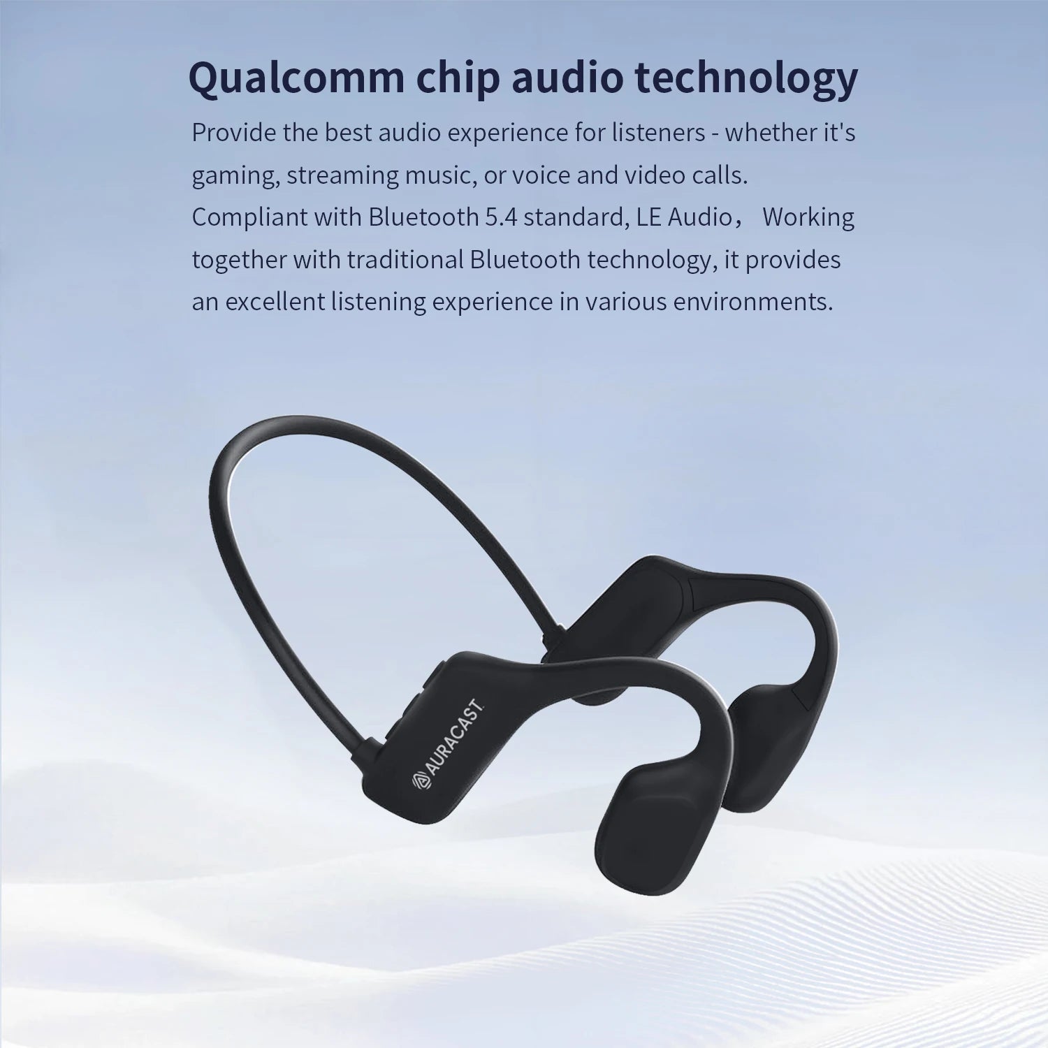 Bone conduction headphones Bluetooth 5.4 with aptX HD/LL LE Audio Auracast Up to 12 hours of battery life Wireless headphones
