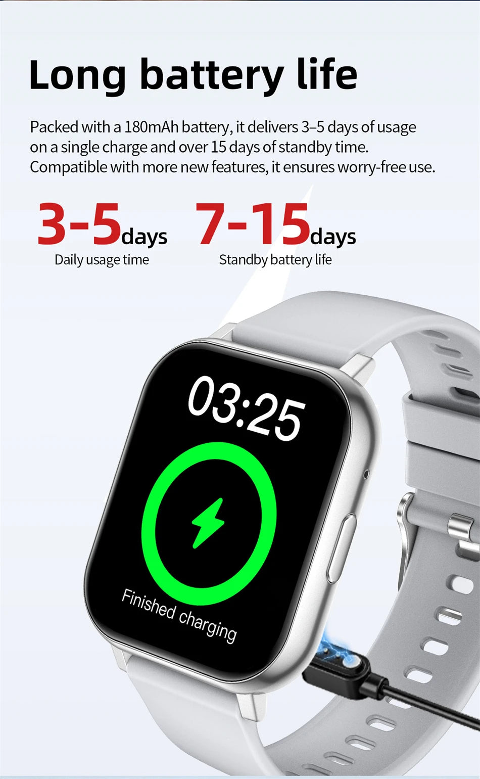 LIGE Digital Watches Women Smart Watch Men 1.83" Full Touch Screen Fitness Tracker Bluetooth Call Smartwatches for Android iOS