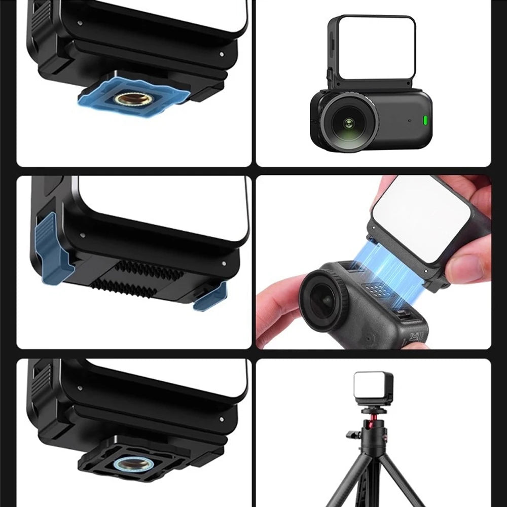 IPX4 Vlogging Light Mini LED Action Camera Video Light Magnetic Photography Lighting for DJI Osmo OsmoCamera Cage Accessories