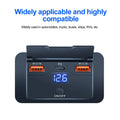 Dual PD Dual QC 3.0 USB Car Charger 12V RV USB Outlet Panel 108W Fast Charge Socket with Switch & Voltmeter for Boat Motorcycle
