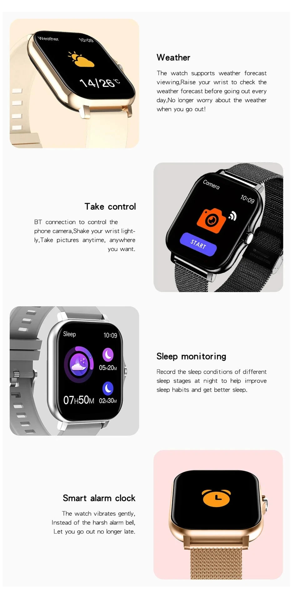 New Smart Watch Android IOS Phone 1.44 Inch Color Screen Bluetooth Call Blood Oxygen/Pressure Monitoring Smart Watch Women Men